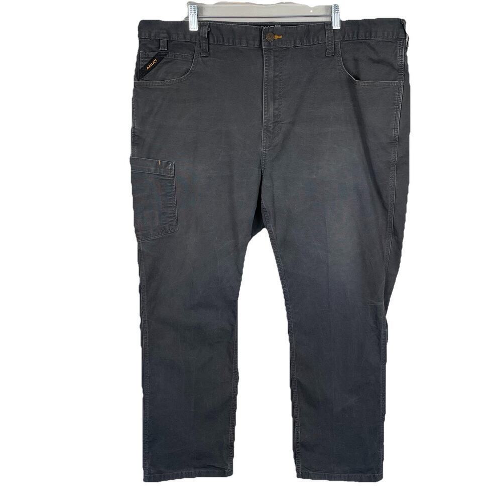 Ariat Rebar M4 Pants Mens 44x30 Gray Canvas Relaxed Straight Utility Workwear